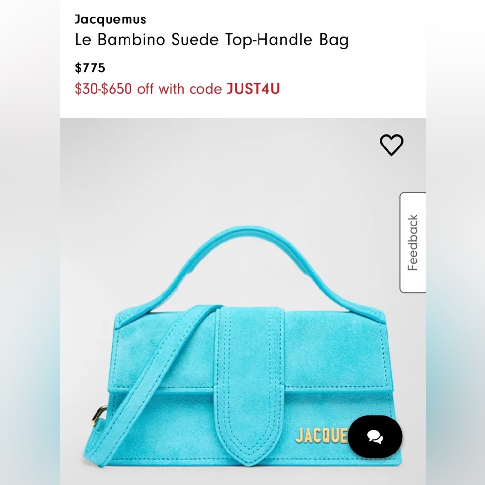 Jacquemus Le bambino suede handle bag..100% authentic with dust bag